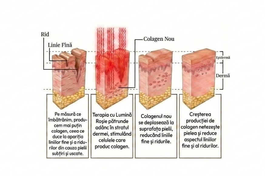 Procesul de regenerare a colagenului prin terapia cu lumină roșie