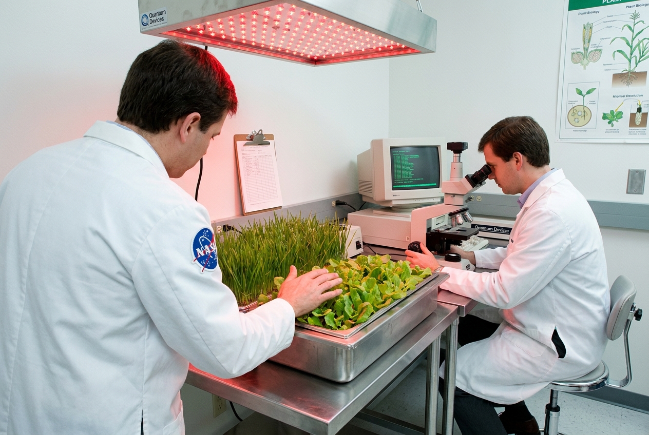 Laboratorul NASA WCSAR — cercetători sub LED-uri roșii